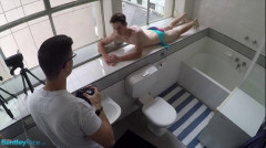 Behind the scenes at Xtra Large Brads wet speedo shoot | Download from Files Monster