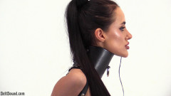 Yelena in a posture collar and armbinder | Download from Files Monster