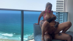 Hardcore balcony anal with savannah bond