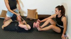 2 Naughty Girls Humiliate Boy