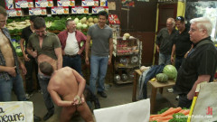 Studly shoplifter gets an eggplant up his ass and a face full of cum a