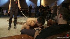 Blindfolded stud sucks strangers cocks at a party | Download from Files Monster