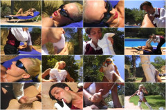 Superb German blonde seducing a hard pecker in the backyard | Download from Files Monster